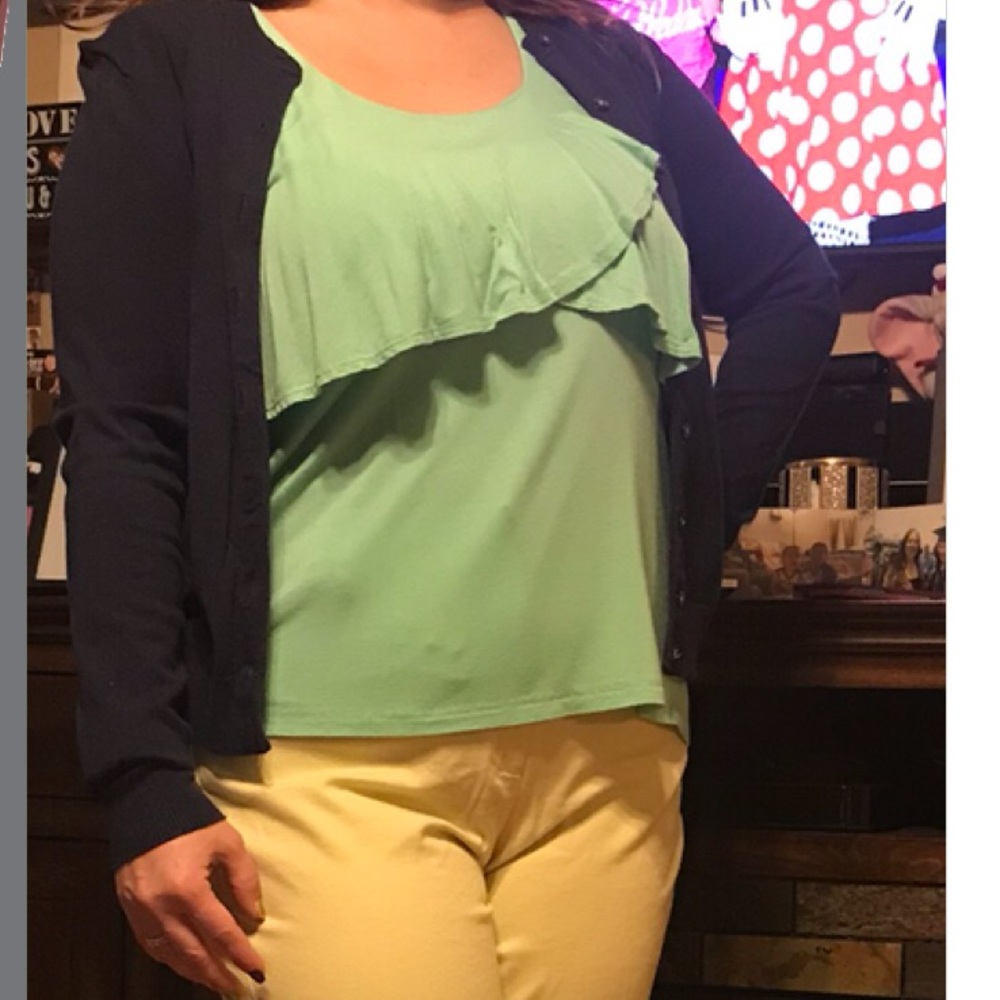 Sea foam green ruffle top